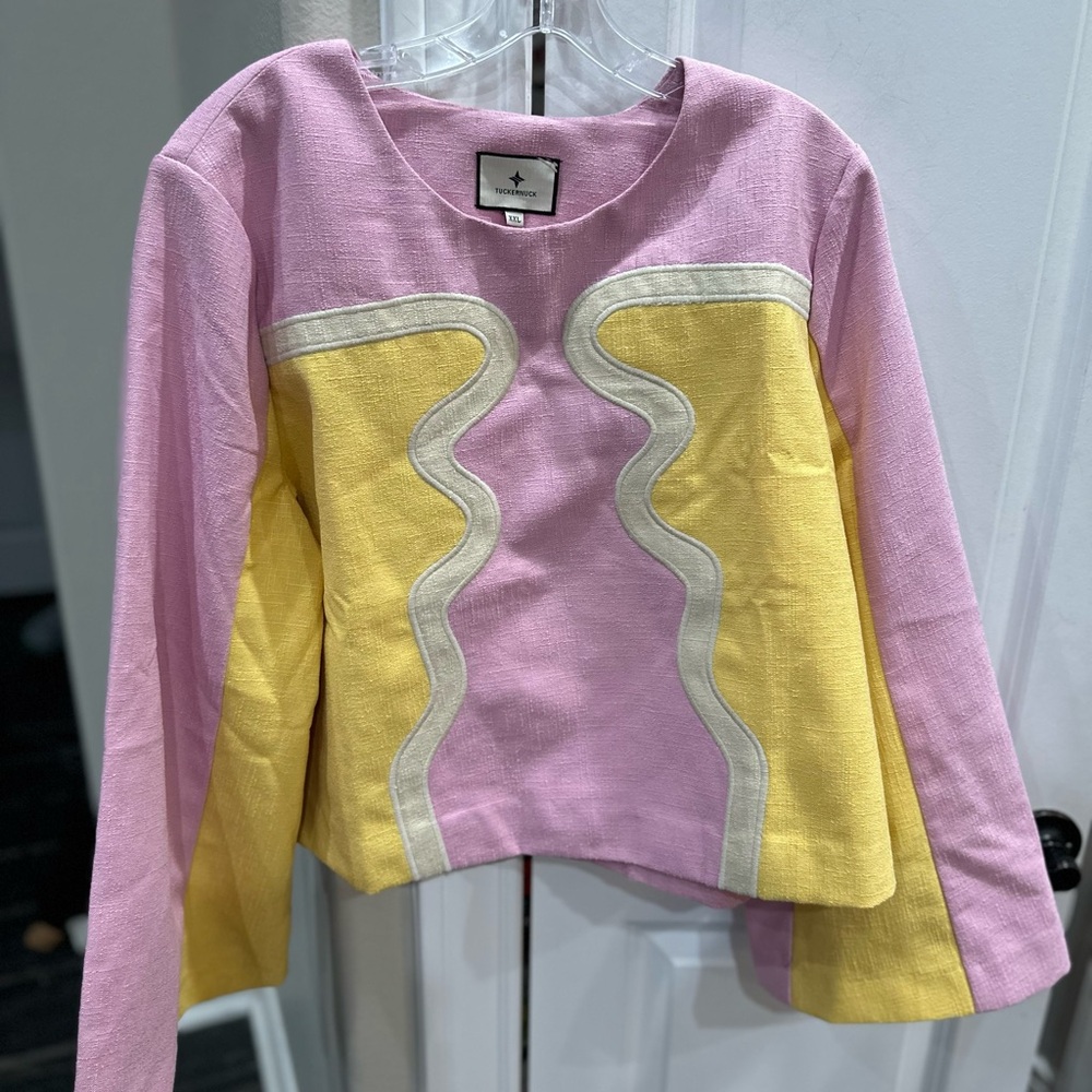 Tuckernuck Pink and Yellow blouse